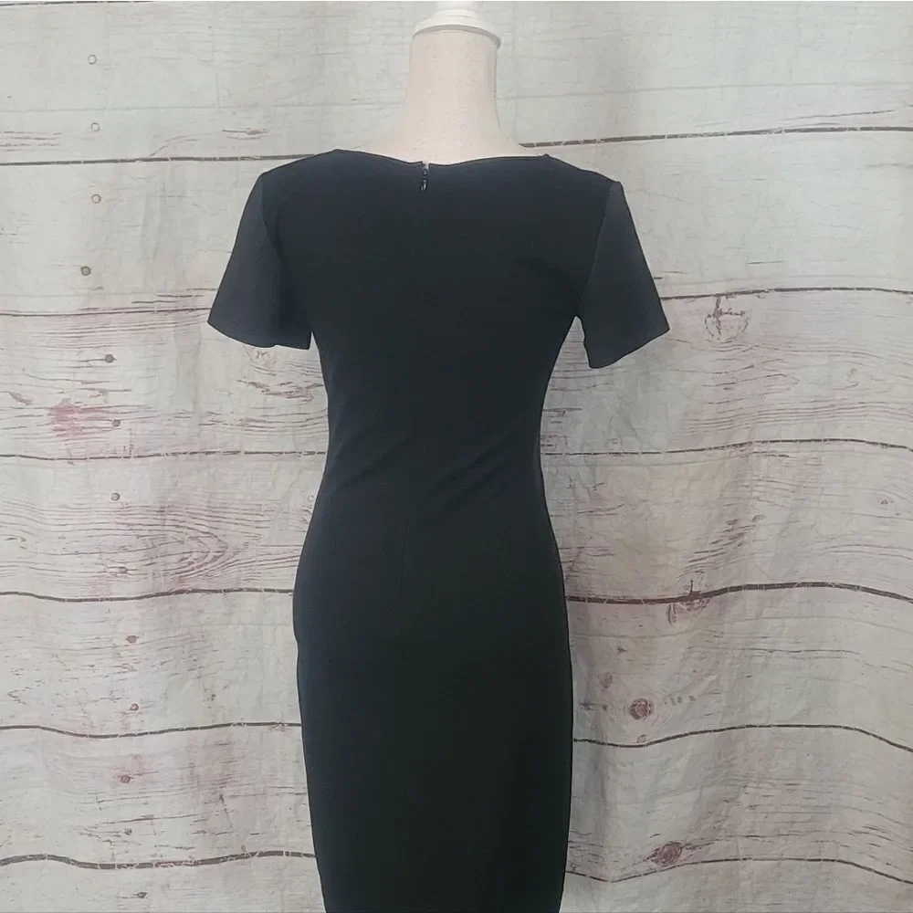 Theory Leilana Knit and Goat Leather Dress Size 4 - Picture 3 of 7